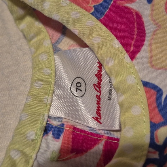 Hanna Andersson girls 70 or 6-12 months 3 tiered cap sleeve pink VGUC - Picture 3 of 5